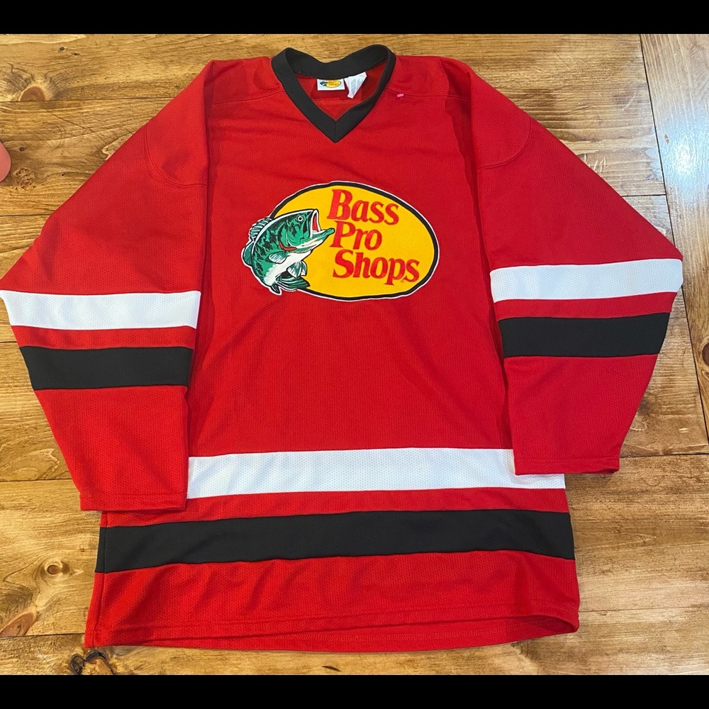 Rare vintage bass pro shops hockey jersey M